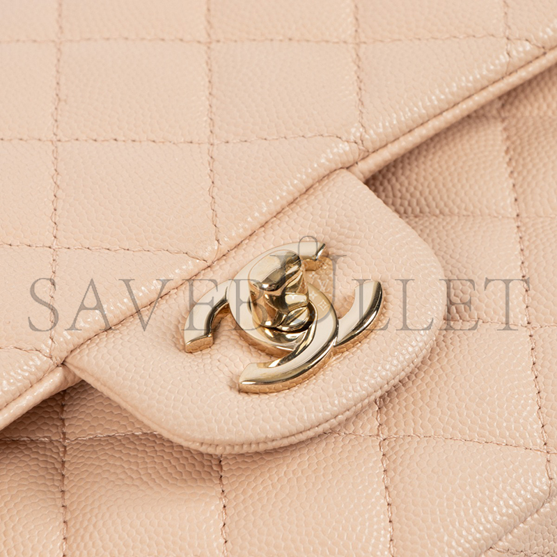 CHANEL LIGHT BEIGE MEDIUM CLASSIC FLAP BAG A01112 (25.5*15.5*6.5cm)